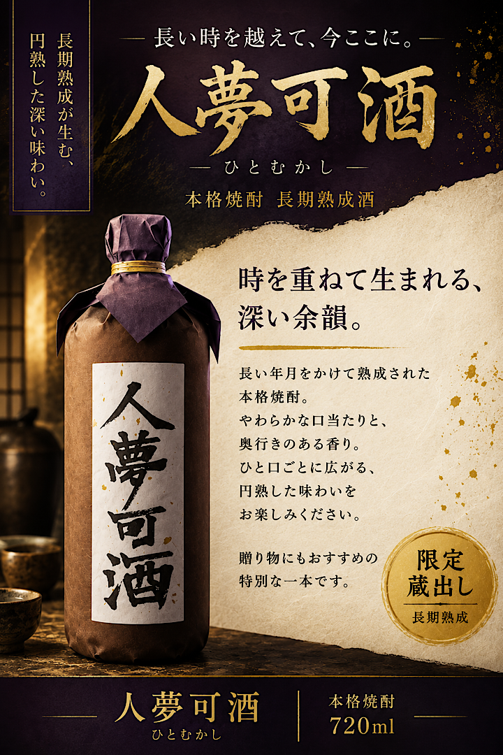 人夢可酒ひとむかし 40度 720ml 百年の孤独よりうまい！？幻の焼酎